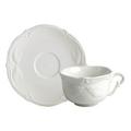 Gien Rocaille White coffee/tea cups and saucers, set of 2