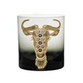 Artel African Safari Gilded double old fashioned tumbler, wildebeest in smoke