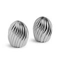L'Objet Ripple salt and pepper shakers, platinum