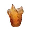 Daum Tulipe vase, h 17 cm, amber