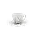 J.L Coquet Toundra Platin Espressotasse mit Unterteller Toundra Platin
