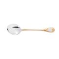 Christofle Marly salad serving spoon, silverplated with gold accents