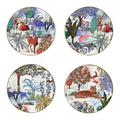 Gien Le Jardin du Palais set of 4 bread & butter plates, 4 patterns