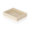 Riviere Milano leather vide-poche, rectangular broad, ivory