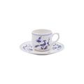 Gien Paradis Bleu Espressotassen mit Unterteller, 2er-Set