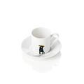 Augarten Wien People single espresso cup and saucer, couple with umbrella