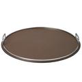 Giobagnara Defile round tray, large, chrome-plated handles, dark brown