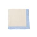 Gayle Warwick Siena 2017 linen napkin, border sky blue