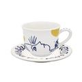 Gien L'Archipel Sentimental café au lait cups and saucers, set of 2