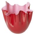 Venini Fazzoletti Bicolore vase, h 31 cm, red/rose