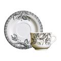 Gien Tulipes Noires café au lait cups and saucers, set of 2
