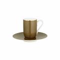 Raynaud Trésor double espresso cup and saucer, brown