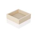 Riviere Milano leather vide-poche, square small, ivory