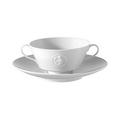 KPM Arkadia soup cup and saucer, white, medallion Bacchantes