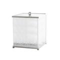 Cristal et Bronze Nid d'Abeilles waste paper basket, with lid, chrome