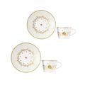 Bernardaud Noel single espresso cups and saucers, set of 2