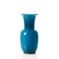 Venini Vase Opalino, H 30 cm, dunkelblau