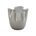 Venini Vase Fazzoletti Opalino, H 24 cm, taupe