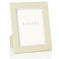 Riviere Vanity leather frame, ivory, photo size 18 x 24 cm (7'' x 9.5'')