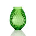 Lalique Vase Plumes, H 14,7 cm, grün