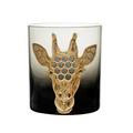 Artel African Safari Gilded double old fashioned tumbler, giraffe in smoke