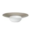 J.L Coquet Hémisphère Grey Metallic deep plate with rim, medium