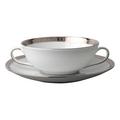 Bernardaud Athena Platin Suppentasse mit Unterteller
