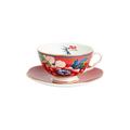 Wedgwood Paeonia Blush tea cup and saucer, red