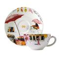 Gien Route des Indes Tassen Café au lait mit Unterteller, 2er-Set