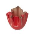 Venini Vase Fazzoletti Bicolore, H 13,5 cm, rot/apfelgrün
