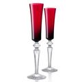 Baccarat Mille Nuits Flutissimo Champagne flutes, red, set of 2