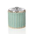 Pigment Menton ice bucket, leather & rattan, mint