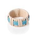Pigment Anglet napkin ring, leather & rattan, capri