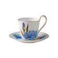 Royal Copenhagen Flora coffee/tea cup with high handle and saucer, cornflower