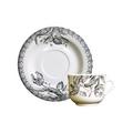 Gien Tulipes Noires coffee/tea cups and saucer, set of 2