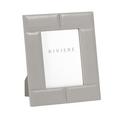 Riviere Stitches leather frame, grey, photo size 18 x 24 cm (7'' x 9.5'')