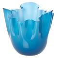 Venini Vase Fazzoletti Bicolore, H 31 cm, blau/hellblau