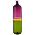 Venini Flasche Bolle, H 47,5 cm, apfelgrün/gelb/violett