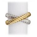 L'Objet Deco Twist napkin rings, set of 4, platinum and gold