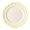 Gien Filets Jaune Citron dessert plates, set of 4