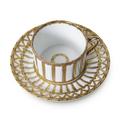 Alberto Pinto Vannerie Gold Teetasse mit Unterteller