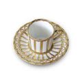 Alberto Pinto Vannerie Gold Kaffeetasse mit Unterteller