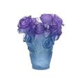 Daum Rose Passion vase, h 17 cm, blue-purple