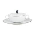 Raynaud Monceau Black soup cup and saucer with lid