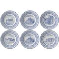 Gien Châteaux de la Loire set of 6 dessert plates, 6 patterns