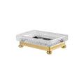 Cristal et Bronze Cristal Diamant Ciselé rectangular soap dish, gold