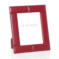 Riviere Stitches leather frame, cherry red, photo size 18 x 24 cm (7'' x 9.5'')