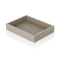 Riviere Milano leather vide-poche, rectangular broad, grey