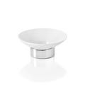 Cristal et Bronze Hémisphère round soap dish, chrome