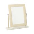 Riviere Vanity leather mirror, chrome/ivory